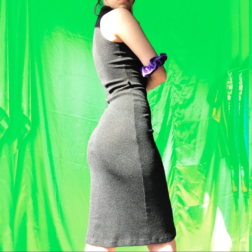 Late 90s Cowl Neck Black Dress